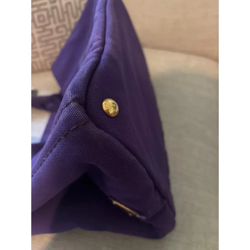 Large Prada Canapa Logo Tote in purple